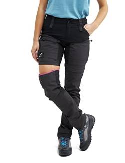 RevolutionRace Damen RVRC GP Pro Zip Off Pants, strapazierfähige, belüftete und wandelbare Hose für alle Outdoor-Aktivitäten, Jet Black, S von RevolutionRace