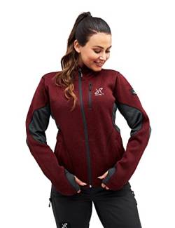 RevolutionRace Fusion Fleece für Damen, perfekt für Wanderungen und Outdoor-Abenteuer, Bison Red, XS von RevolutionRace