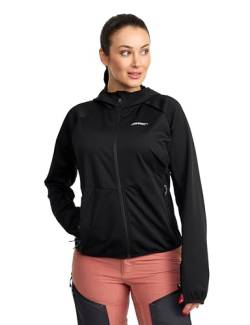 RevolutionRace Pace Hooded Wind Jacket für Damen, Wasserabweisende Sport-Kapuzenjacke für alle Outdoor-Aktivitäten, Black, L von RevolutionRace