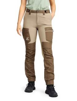 RevolutionRace Rambler Lightweight Pro Pants für Damen, Leichte Outdoor-Hose und Wanderhose für Damen, Brindle/Chocolate Chip, XL von RevolutionRace