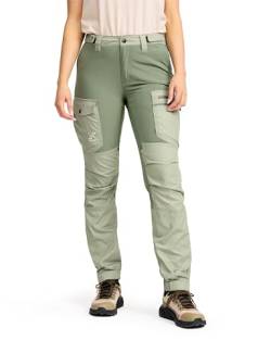 RevolutionRace Rambler Lightweight Pro Pants für Damen, Leichte Outdoor-Hose und Wanderhose für Damen, Iceberg Green/Dusty Green, L von RevolutionRace