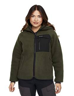 RevolutionRace Sherpa Hoodie für Damen, Outdoor Fleecejacken perfekt für Wanderungen und Outdoor-Abenteuer, Forest Night, M von RevolutionRace