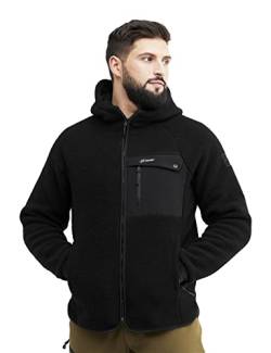 RevolutionRace Sherpa Hoodie für Herren, Outdoor Fleecejacken perfekt für Wanderungen und Outdoor-Abenteuer, Caviar, M von RevolutionRace