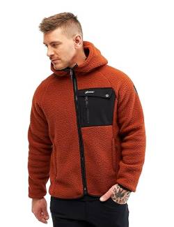 RevolutionRace Sherpa Hoodie für Herren, Outdoor Fleecejacken perfekt für Wanderungen und Outdoor-Abenteuer, Rusty Orange, L von RevolutionRace