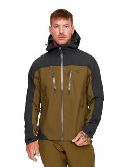 RevolutionRace Silence Proshell 3L Jacket, Herrenjacke, belüftete und wasserdichte Jacke für Wanderungen und andere Outdoor-Aktivitäten, Dark Olive/Moonless Night 3.0, XXL von RevolutionRace