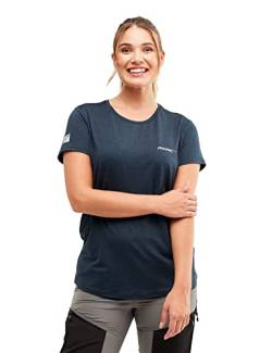 RevolutionRace Stretchy Vagabond Tee für Damen, Funktions T-Shirt für Wandern, Outdoor, Sport und Alltag, Navy Melange, XS von RevolutionRace