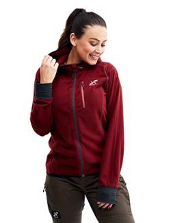 RevolutionRace Trekker Hoodie für Damen, perfekt für Wanderungen und Outdoor-Abenteuer, Chili, L von RevolutionRace