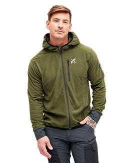 RevolutionRace Trekker Hoodie für Herren, perfekt für Wanderungen und Outdoor-Abenteuer, Dark Olive, XL von RevolutionRace