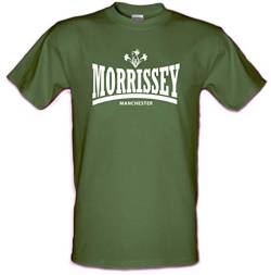 Revolutionary Tees T-Shirt mit Morrissey Manchester Logo The Smiths, schwere Baumwolle Gr. XL, military green von Revolutionary Tees