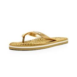 Revs - Lights - Reflexzonen-Massage-Flip-Flops für Männer und Frauen, Klassisches Gold 38EU von Revs