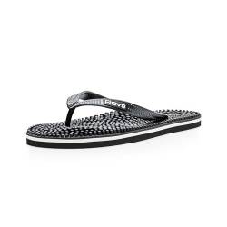 Revs - Lights - Reflexzonen-Massage-Flip-Flops für Männer und Frauen, Mattschwarz 40/41EU (Etikett 41) von Revs