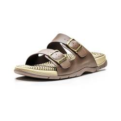 Revs Lochy – Vegane Premium-Sandalen – für Herren – Stoßdämpfende Kissensohle, Fußgewölbestütze und Reflexzonenmassage (Braun, eu_footwear_size_system, adult, numeric, medium, numeric_41) von Revs