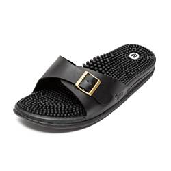 Revs Tay, Premium, Fußreflexzonenmassage, Massage & Akupressur-Sandalen mit einem Riemen für Herren, Schwarz 43EU von Revs