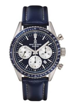 Revue Thommen Herren Armbanduhr Automatic Aviator 42 mm Chronograph, Tachymeter Armband Leather 17000.6535 von Revue Thommen