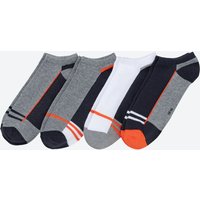 Herren-Sneaker-Socken mit Kontrast-Streifen, 4er-Pack von Reward