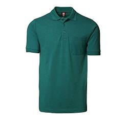 ID Herren Pique Polo-Shirt mit Brusttasche, reguläre Passform, kurzärmlig (XL) (Grün) von Rex & Holm