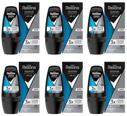 6x Rexona Men Deo Roll-On Maximum Protection Clean Scent Anti-Transpirant 96H 50ml (6er Pack) von Rexona