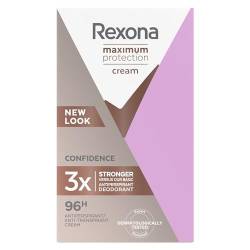 REXONA Maximum Protection Anti-Transpirant Cremestick Confidence Deo mit 48-Stunden-Schutz für langanhaltende Frische 45 ml 1 Stück von Rexona