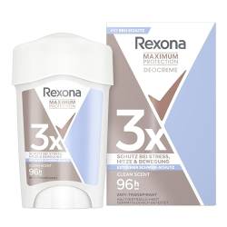 Rexona Maximum Protection Deo Creme Clean Scent - Anti-Transpirant mit 96 Stunden Schutz gegen starkes Schwitzen und Körpergeruch - 45 ml (1er-Pack) von Rexona