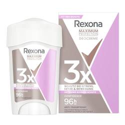Rexona Maximum Protection Deo Creme Confidence Anti Transpirant mit 3x Schutz bei Stress, Hitze & Bewegung 96H extremer Schutz 45 ml von Rexona