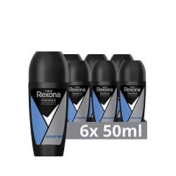 Rexona Men Men Maximum Protection Deo Roll-On Cobalt Dry Anti-Transpirant mit Schutz vor starkem Schwitzen und Körpergeruch 50 ml 6 Stück von Rexona