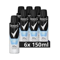 Rexona Men MotionSense Deo Spray Cobalt Dry Anti-Transpirant mit 48 Stunden Schutz gegen Körpergeruch und Achselnässe 6x 150 ml von Rexona