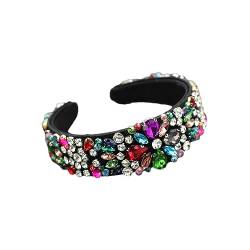 Rfmfkkg Damen Barock Diamant Nieten breite Krempe Stirnband Abschlussball Modenschau Geschenk Haarschmuck 3 von Rfmfkkg