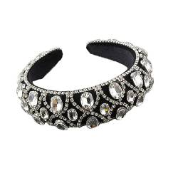 Rfmfkkg Damen Kopfbedeckung Barock Breite Schwamm Strass Geometrische Stirnband Haarschmuck 4 von Rfmfkkg