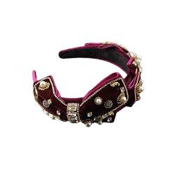 Rfmfkkg Damen Kopfbedeckung Flanell mit Strass Schleife Stirnband Party Licht Haarschmuck Haarspangen 2 von Rfmfkkg