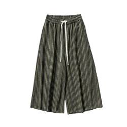 Rfmfkkg Herren Hose, warm, dick, gestreift, Freizeithose, japanische Culotte, weites Bein, En8, 36-41 von Rfmfkkg