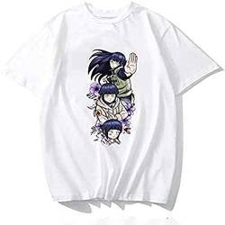 Hyuga Hinata Anime T-Shirt Men Round Neck Cotton Tops Cartoon Karate Graphic Fashion Printed Tees Shirt Unisex Harajukualewhite Small von Rhett