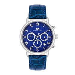 Rhodenwald & Söhne Herren Uhr analog Japan Quarzwerk mit Echtleder blau Armband 10010346 von Rhodenwald & Söhne