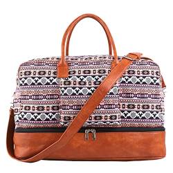 Rhyme-Zeal Weekender Taschen für Damen, Übernachtungstasche, Reisetasche, Turnbeutel mit Schuhfach, Handgepäcktasche für Reisen, 3_Multi von Rhyme-Zeal