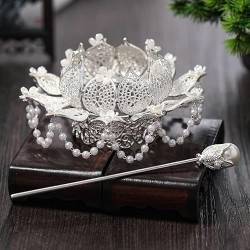 Chinesische Hanfu-Haar-Accessoires, Haarstäbchen, chinesische Hanfu-Kleid-Haar-Accessoires, Retro-Stirnbänder mit Haarstäbchen, Gabeln for Frauen, Haarhalter, Schmuck, 2 Kopfschmuck (Farbe: D) (Farbe: von RiJpex