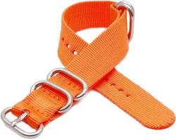 RiJpex Nylon-Uhrenarmband, Canvas-Armband, Nylon-Canvas-Armband, 18 mm/20 mm/22 mm/24 mm, NATO-Uhrenarmband, Sport-Armbanduhren (Color : Orange, Size : 20mm) von RiJpex