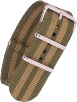 RiJpex Nylon-Uhrenarmband, Canvas-Uhrenarmband, 18 mm, 20 mm, 22 mm, Nylon-Uhrenarmbänder, Militär-Nato-Armband, gewebtes Uhrenarmband aus Stoff (Color : Army Green, Size : 18mm) von RiJpex