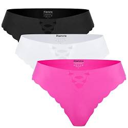 Rianora 3er Pack Strings Set Tangas Damen Seamless Unterhosen Sexy Unterwäsche für Frau Sexy for Women Dessous Thong Panties (as3, Alpha, x_l, Regular, Regular) von Rianora