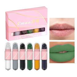Flüssiger Lippenstift für Frauen - 6 Stück tragbarer, glänzender, tragbarer Gesichtsglanz-Lipgloss für Damen - Feuchtigkeitsspendender und nicht reizender, tragbarer Gesichts-Lipgloss für Rianpesn von Rianpesn