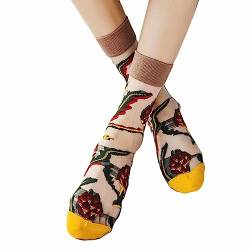 Sommersocken für Damen | Vintage Floral Casual Dress Socke 3D - Lässige Kleidersocke für Damen, Sommer-Söckchen mit Blumenmuster, Damen-Vintage-Blumensocken, für Frauen und Mädchen Rianpesn von Rianpesn