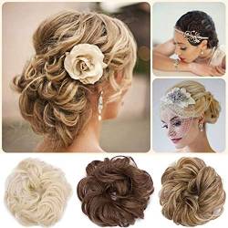 Rich Choices VOLUMINÖS Haarverlängerung Haargummi Haarteil hairpiece Haarverdichtung Zopf Scrunchie Haarband Haarschmuck Aschblond von Rich Choices