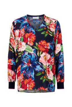 printed V-neck blouse with knit cuf von Rich & Royal
