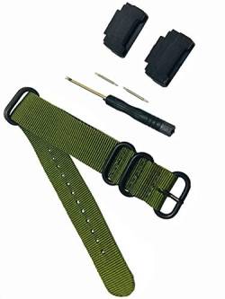 Richie strap 16 mm Adapter Ersatz-Uhrenarmband aus Nylon für Casio G-Shock MIL-Shock GA-110/100/150/200/300/400 GD-100//120 G-8900 GW-M5610 DW-6900 G-5600 GW-6900 DW-900 052 GL. S-8900, grün, Armband von Richie strap