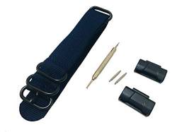 Richie strap 16 mm Bandanstoß, 24 mm, 5-Ring-Nylon-Uhrenarmband-Metalladapter-Set für GA100, GA110, GD100, GD120, GW5600 und andere 16-mm-Ösen Casio GShock G-Shock, blau, Armband von Richie strap
