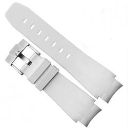 Richie strap 21 mm Gummi-Armband aus Silikon, passend für Rolex Yacht Master Oysterflex, weiß, Riemen von Richie strap