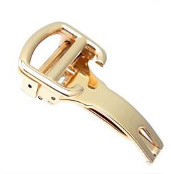 Richie strap ]Stahl Deployment D Schnalle Uhrenarmband Strap Schließe für Cartier Pasha Tank Armbänder, gold, 20 mm, Gurt von Richie strap