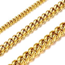 Richsteel 18k vergoldet plattiert herrenkette Edelstahl kubanischekette herrenkette für männer und jugendlichen von Richsteel