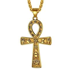 Richsteel Gold Ägyptische Kette für Herren Männer Religiöser Ankh Kreuz Anhänger Schutz Amulett für Freunden Ehemann von Richsteel