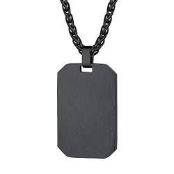 Richsteel Schwarz Dog Tag Anhänger herren kette Erkennungsmarke Anhänger mit Geschenkebox für herren und männer von Richsteel