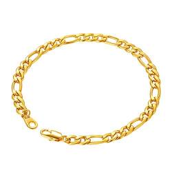 Richsteel gold Figaro Armbänder 21cm lang 5mm breit Armschmuck für Party/Jeden Tag/ von Richsteel