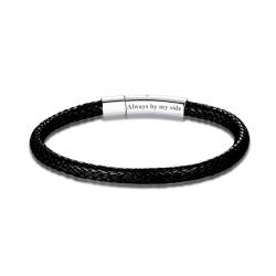 Richsteel herren edelstahl armband herren schwarzer gravierbarer geflochten armband mit Geschenkebox für Damen und Herren von Richsteel